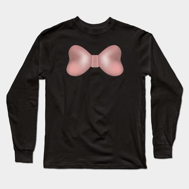 Pink Bow Art Long Sleeve T-Shirt by Print Art Station